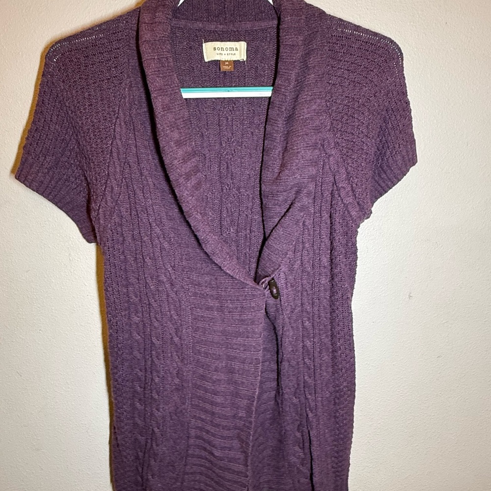Sonoma Women's Purple Knit Cardigan